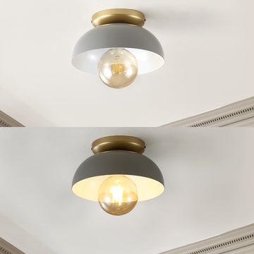 Paulina Classic Industrial Iron LED Flush Mount - JONATHAN Y